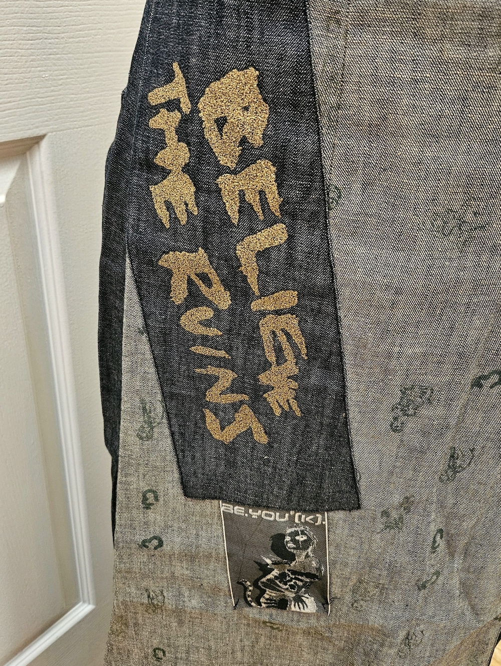 Vintage Diesel Be You (K) Y2K Maxi Blue Denim Long Printed Skirt S - Picture 9 of 11